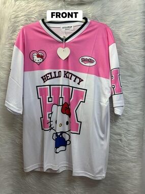 Hello Kitty Pink & White  Jersey Top